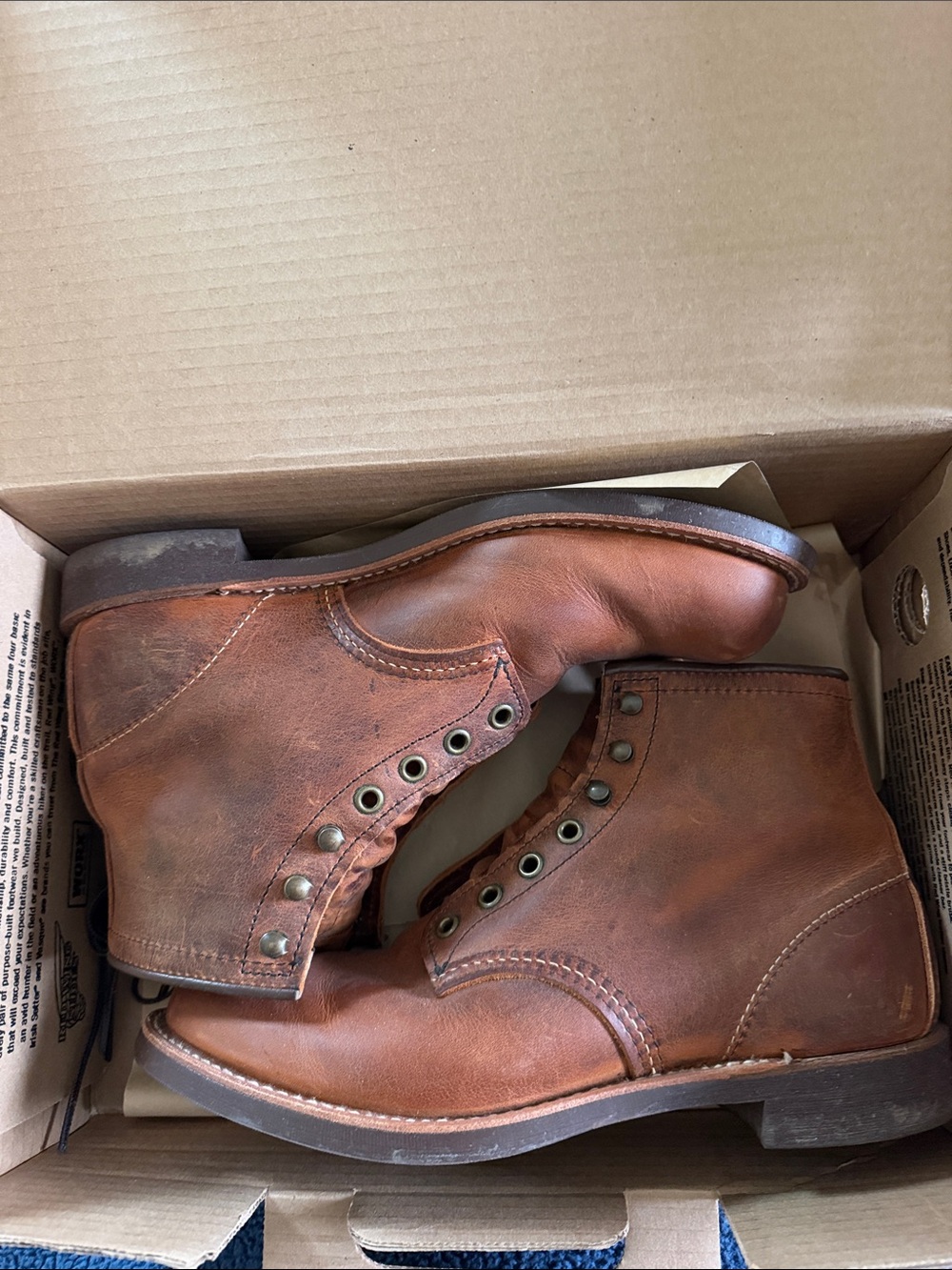 Red Wing Shoes Brown Leather Work Boots